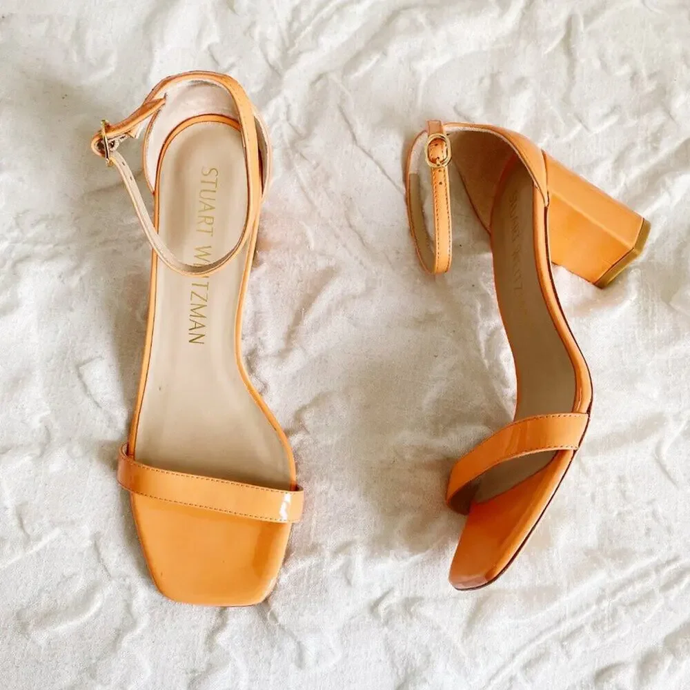 Stuart Weitzman Nudistcurve 75 block sandals Size 10